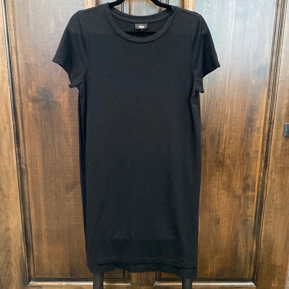 Massimo Black Cotton T-shirt Dress